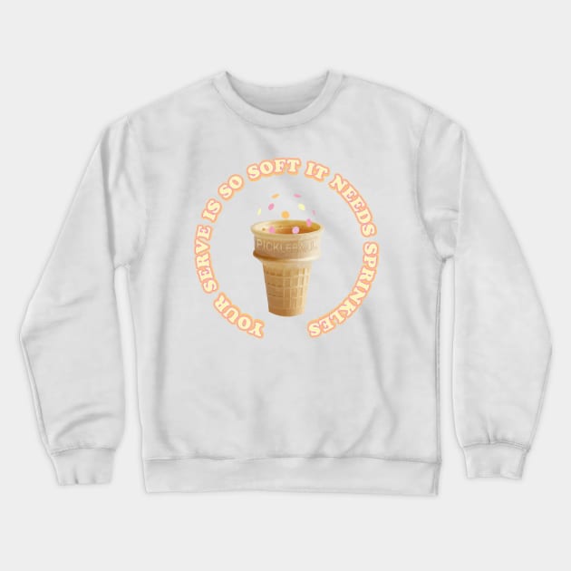 Soft Serve Pickleball Crewneck Sweatshirt by BaldmanStudios